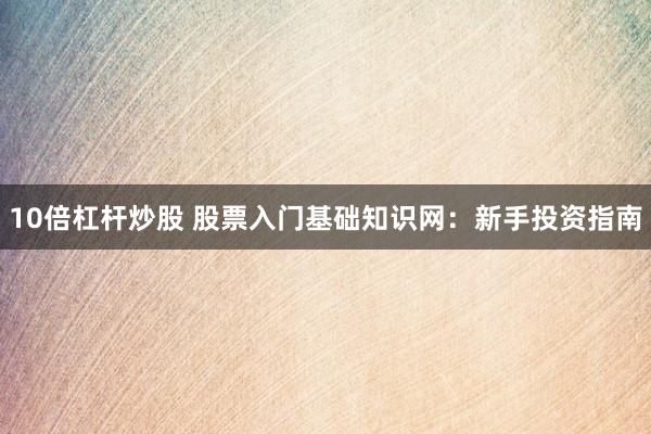 10倍杠杆炒股 股票入门基础知识网：新手投资指南