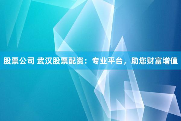 股票公司 武汉股票配资：专业平台，助您财富增值