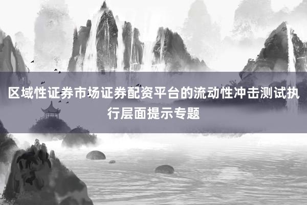 区域性证券市场证券配资平台的流动性冲击测试执行层面提示专题