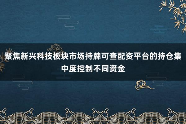 聚焦新兴科技板块市场持牌可查配资平台的持仓集中度控制不同资金