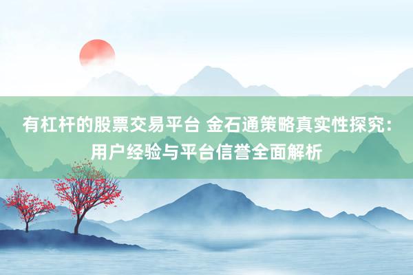 有杠杆的股票交易平台 金石通策略真实性探究：用户经验与平台信誉全面解析