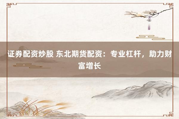 证券配资炒股 东北期货配资：专业杠杆，助力财富增长