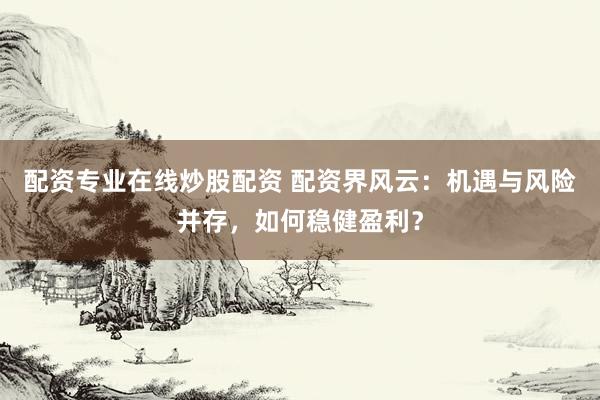 配资专业在线炒股配资 配资界风云：机遇与风险并存，如何稳健盈利？